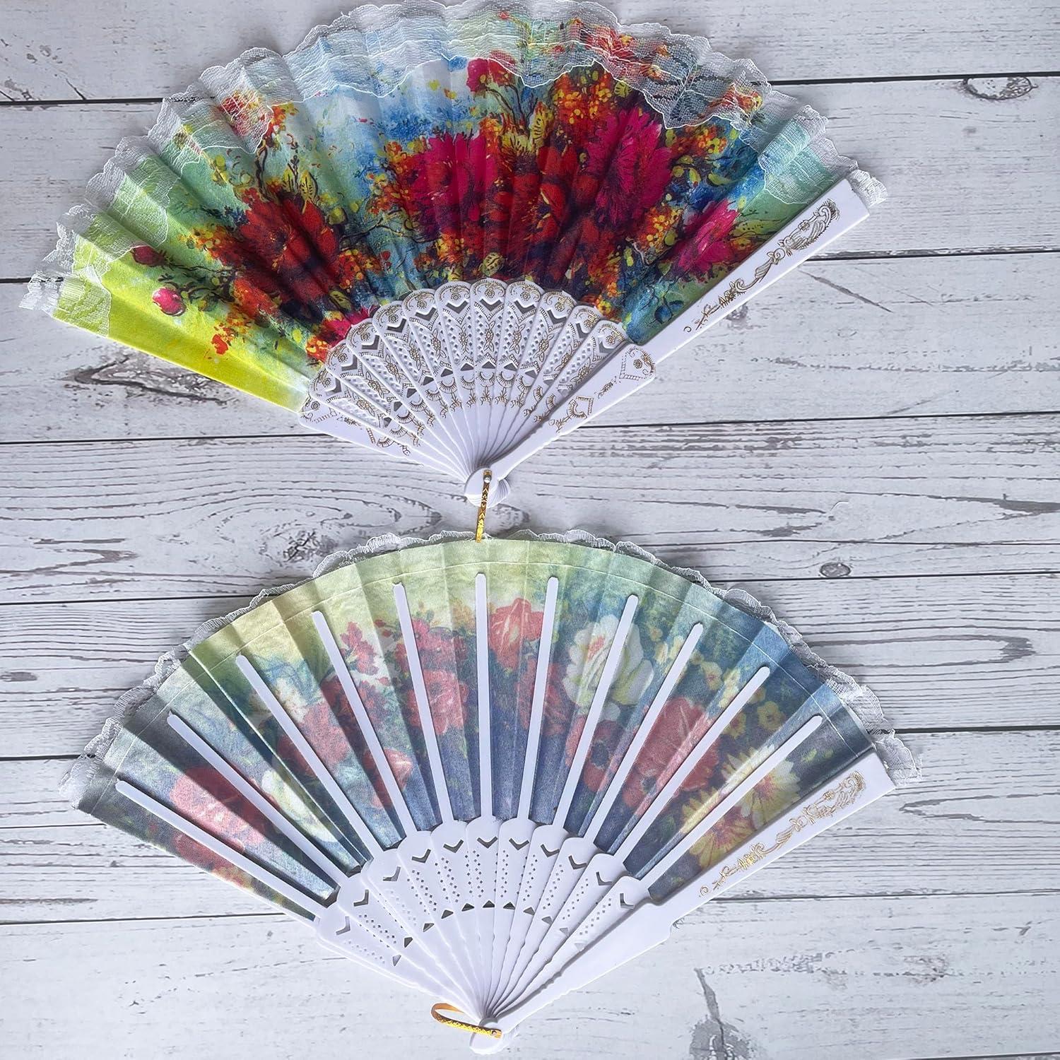 Abanicos Plegables Winture - 12 Paquetes Florales para Mujeres