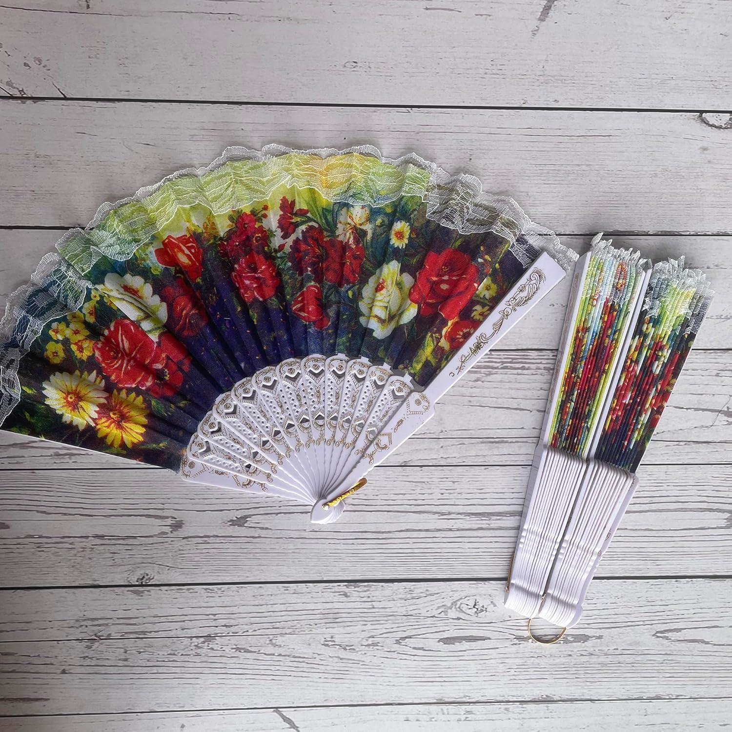 Abanicos Plegables Winture - 12 Paquetes Florales para Mujeres