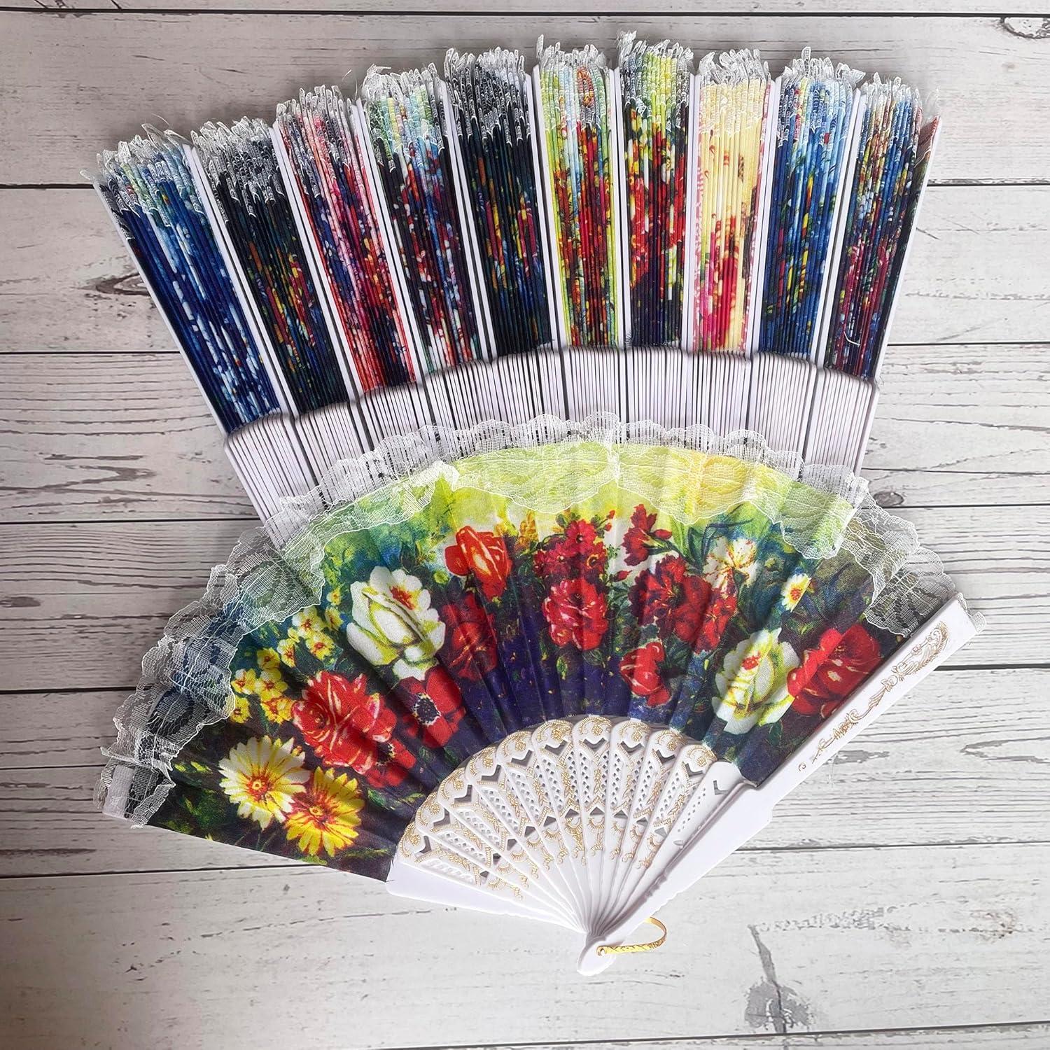 Abanicos Plegables Winture - 12 Paquetes Florales para Mujeres