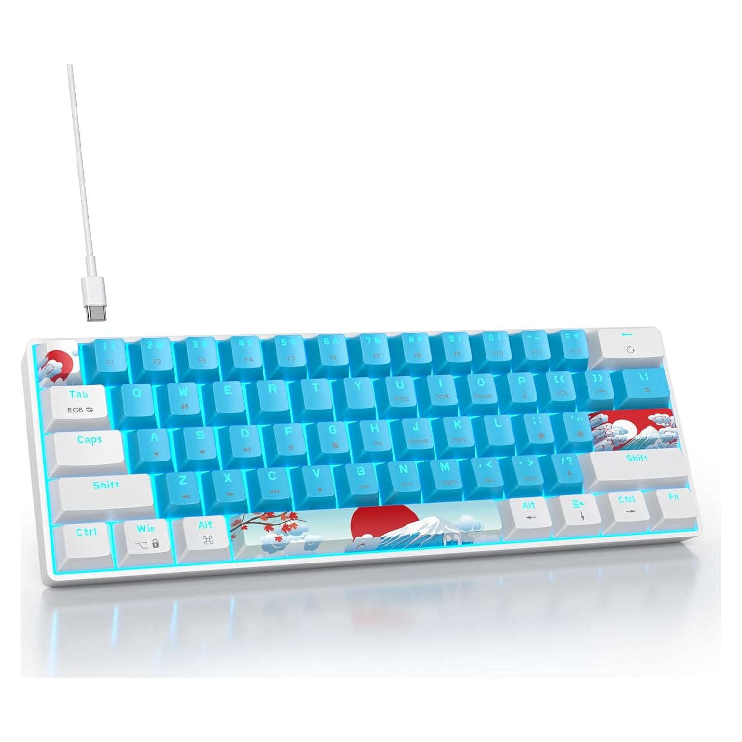 Teclado Mecánico Compacto CDTech 61 Teclas RGB Azul