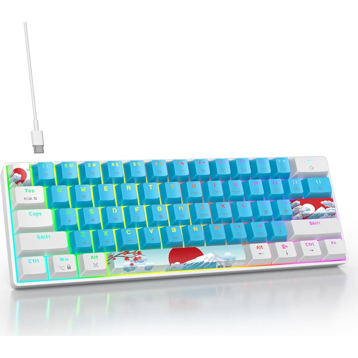Teclado Mecánico Compacto CDTech 61 Teclas RGB Azul