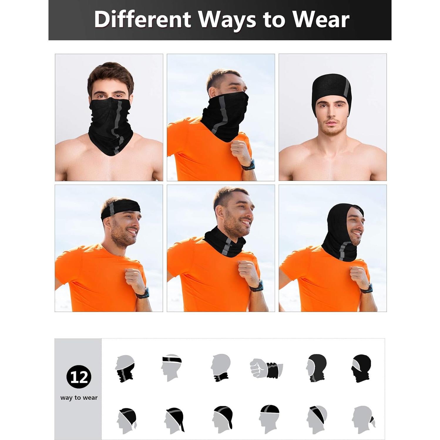 Bufandas de Cuello Reflectantes SATINIOR 8 Pcs UV Poliéster