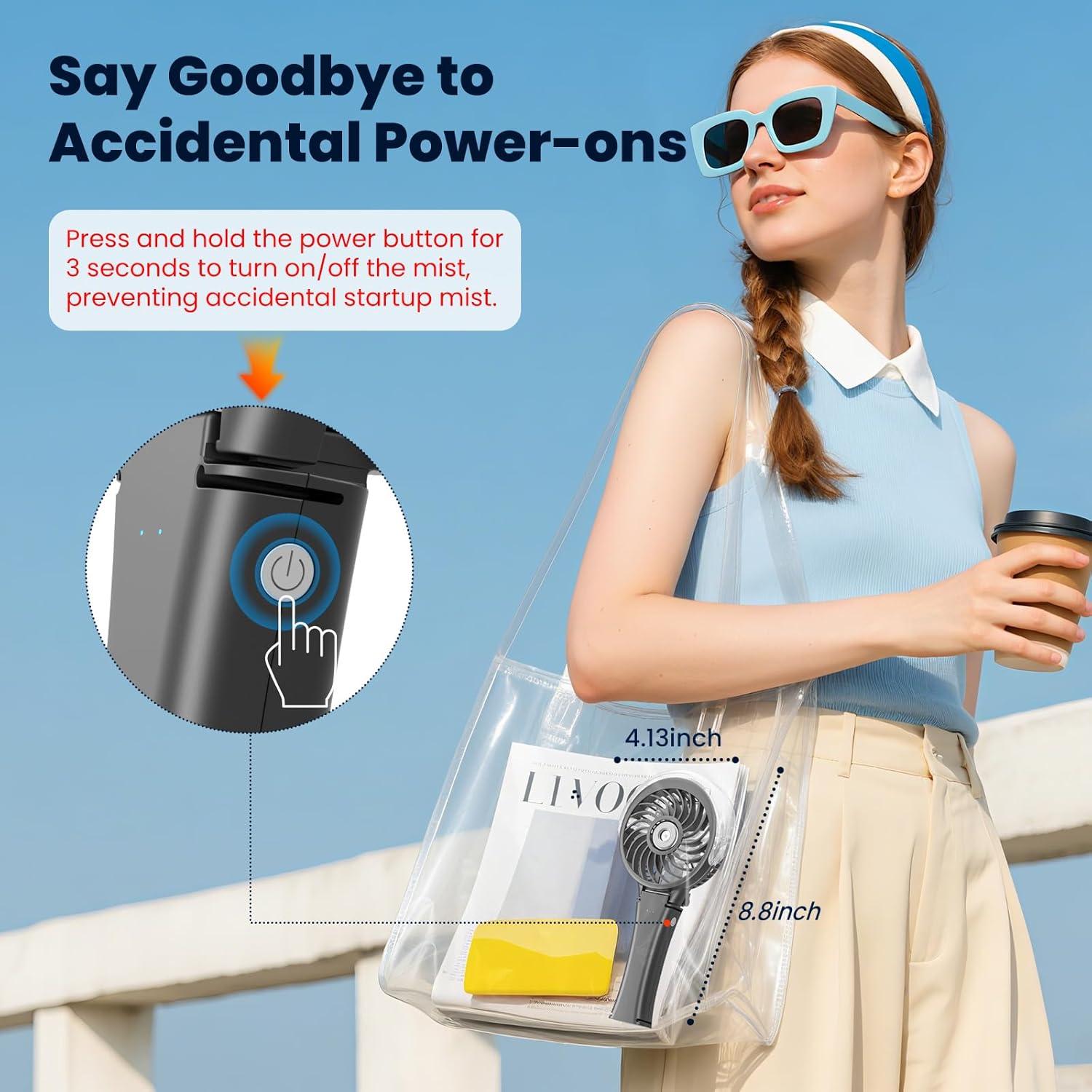 Ventilador de Mano HandFan HF318C con Nebulización Recargable