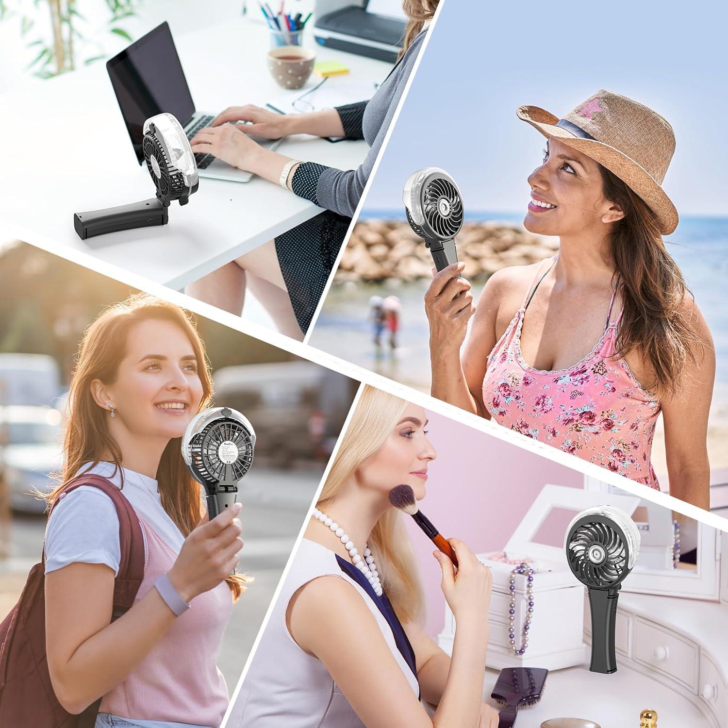 Ventilador de Mano HandFan HF318C con Nebulización Recargable