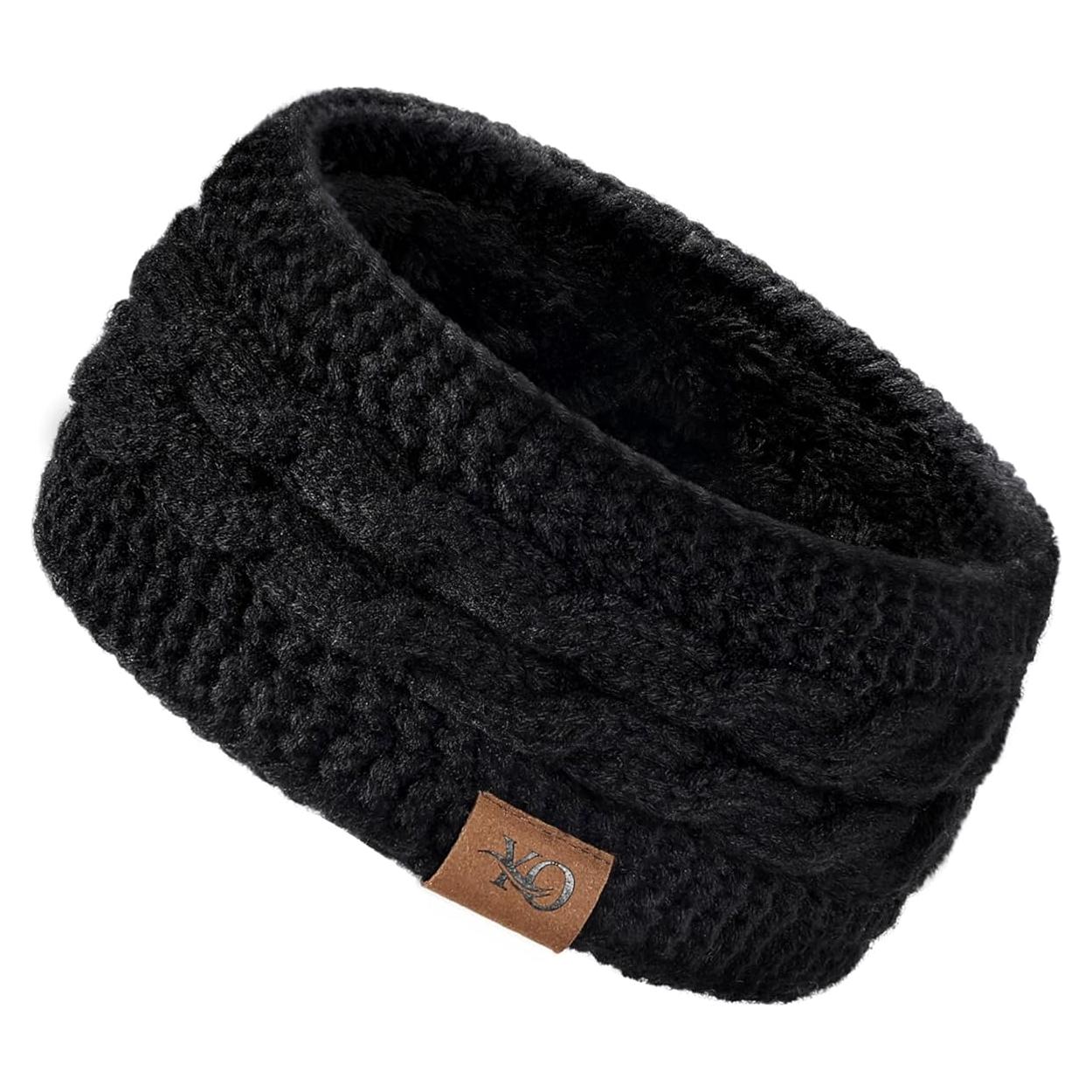 Diadema de Invierno Ymomode Negra Forrada de Felpa Cálida