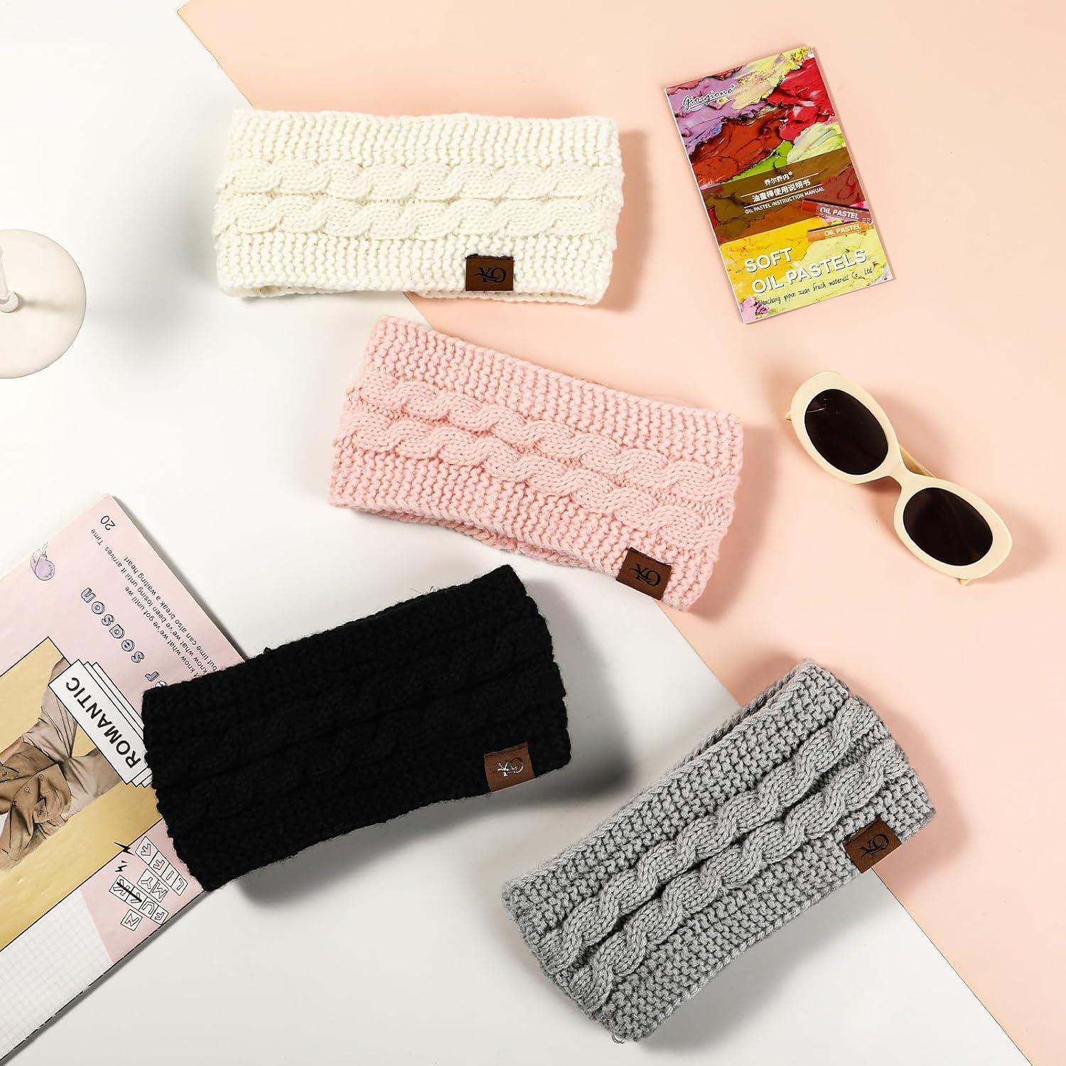 Diadema de Invierno Ymomode Negra Forrada de Felpa Cálida