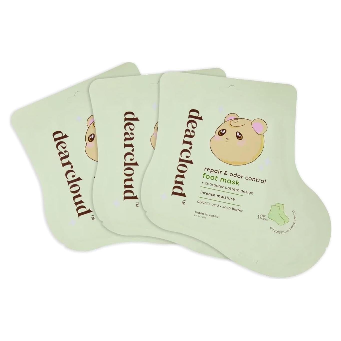 Máscara para Pies Dearcloud - Hidratante y Exfoliante (3 pares)