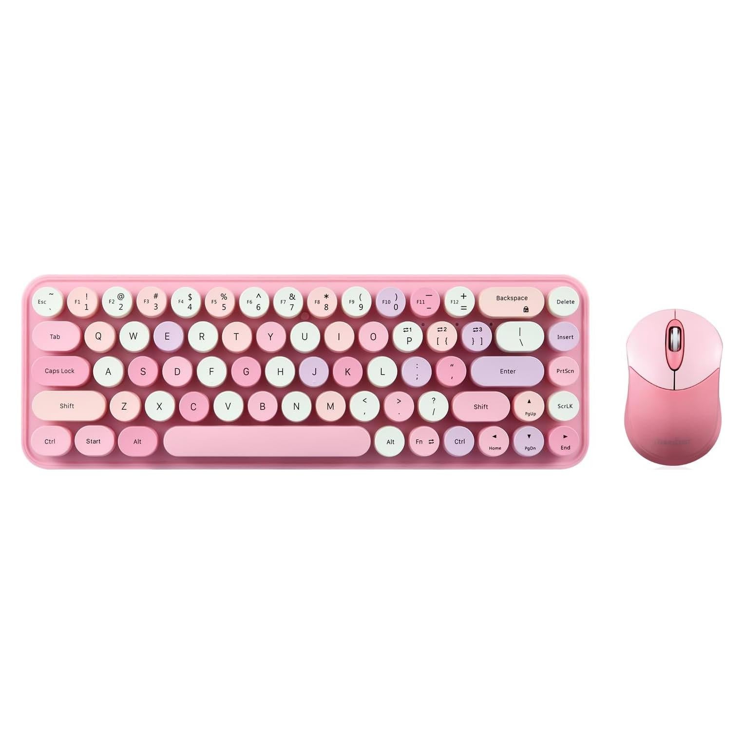 Combo Teclado y Ratón Perixx PERIDUO-802PK Rosa Vintage