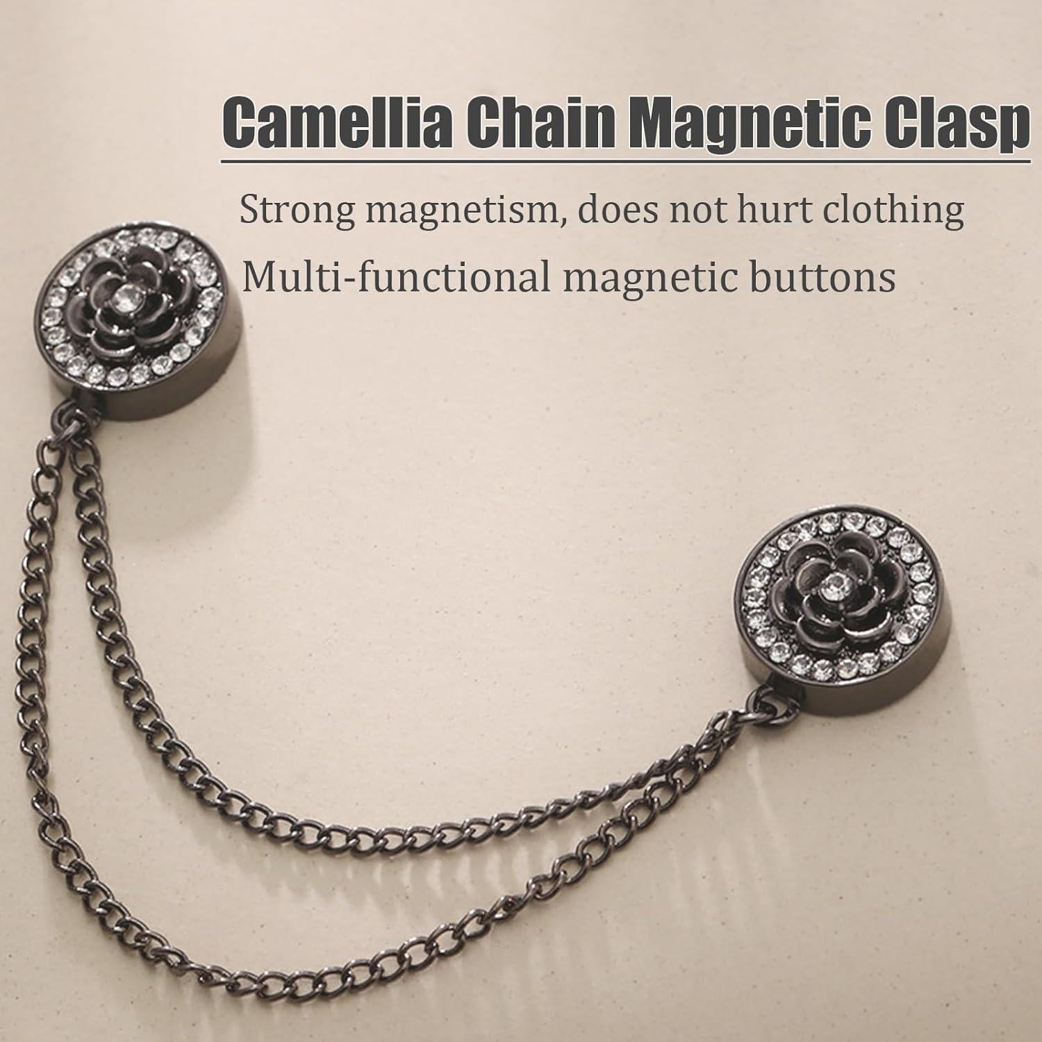 Clips Magnéticos para Dobladillos de Pantalones - 8 Unidades con Rhinestone