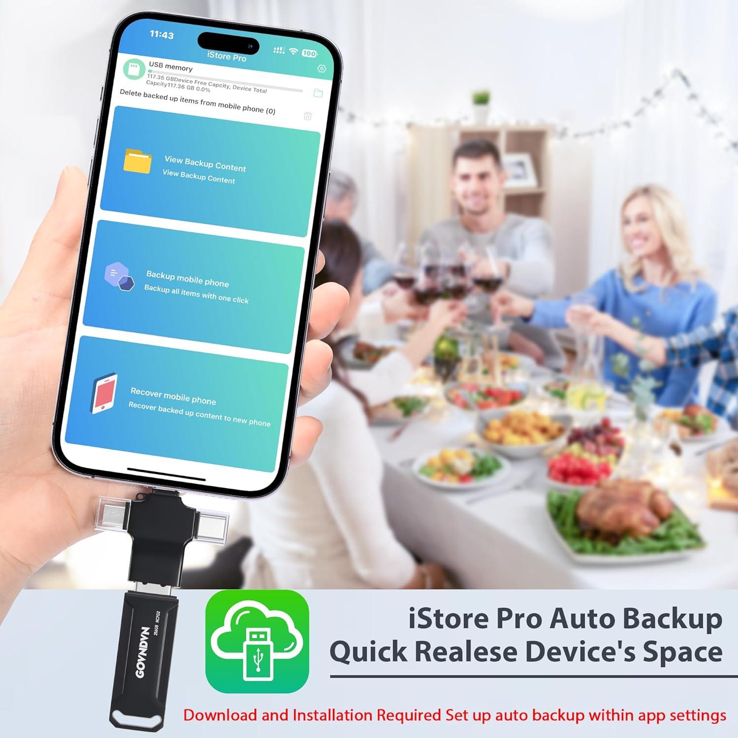 Photo Stick 128GB iStore Pro Auto Backup para iPhone y Android