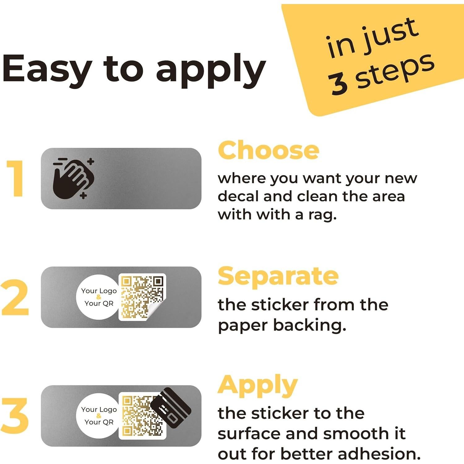 Etiquetas de Código QR Personalizadas AnewDecals 7.62 a 25.4 cm