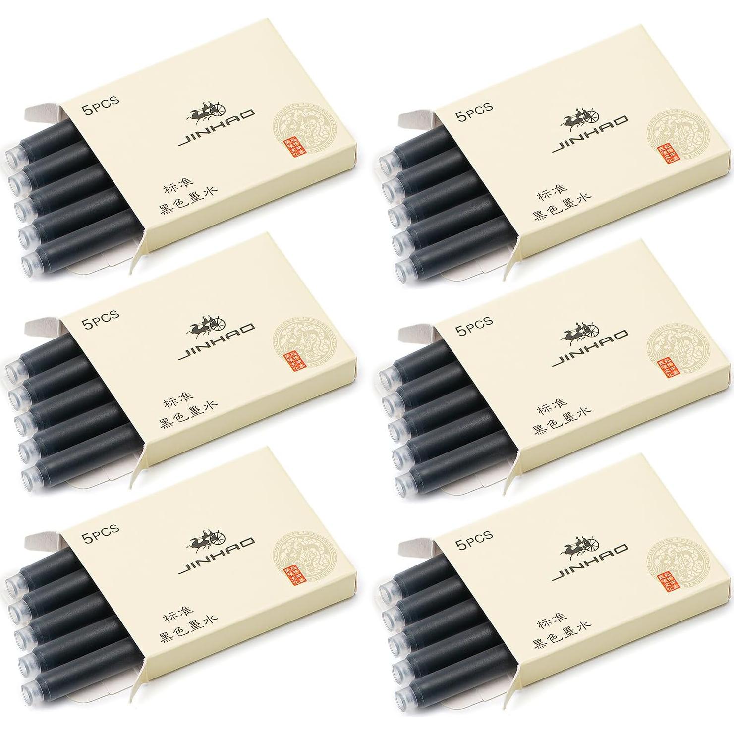 Cartuchos de Tinta Negra Jinhao 30 PCS para Pluma Estilográfica