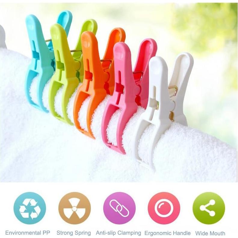 Pinzas para Toallas de Playa IELEK - Paquete de 12 Piezas