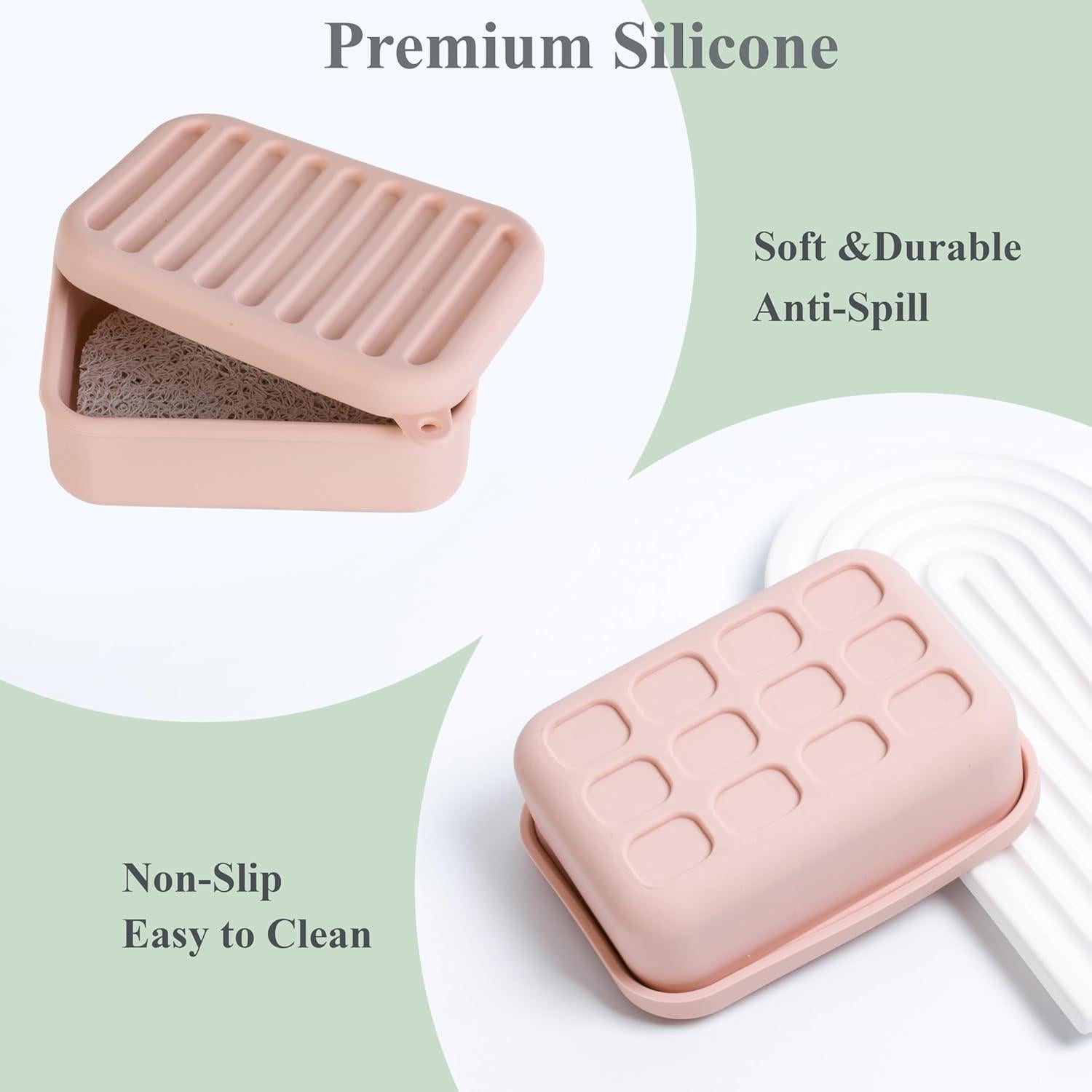 Estuche de Jabón de Viaje MtBoi Silicona Coral-Rojo 158g