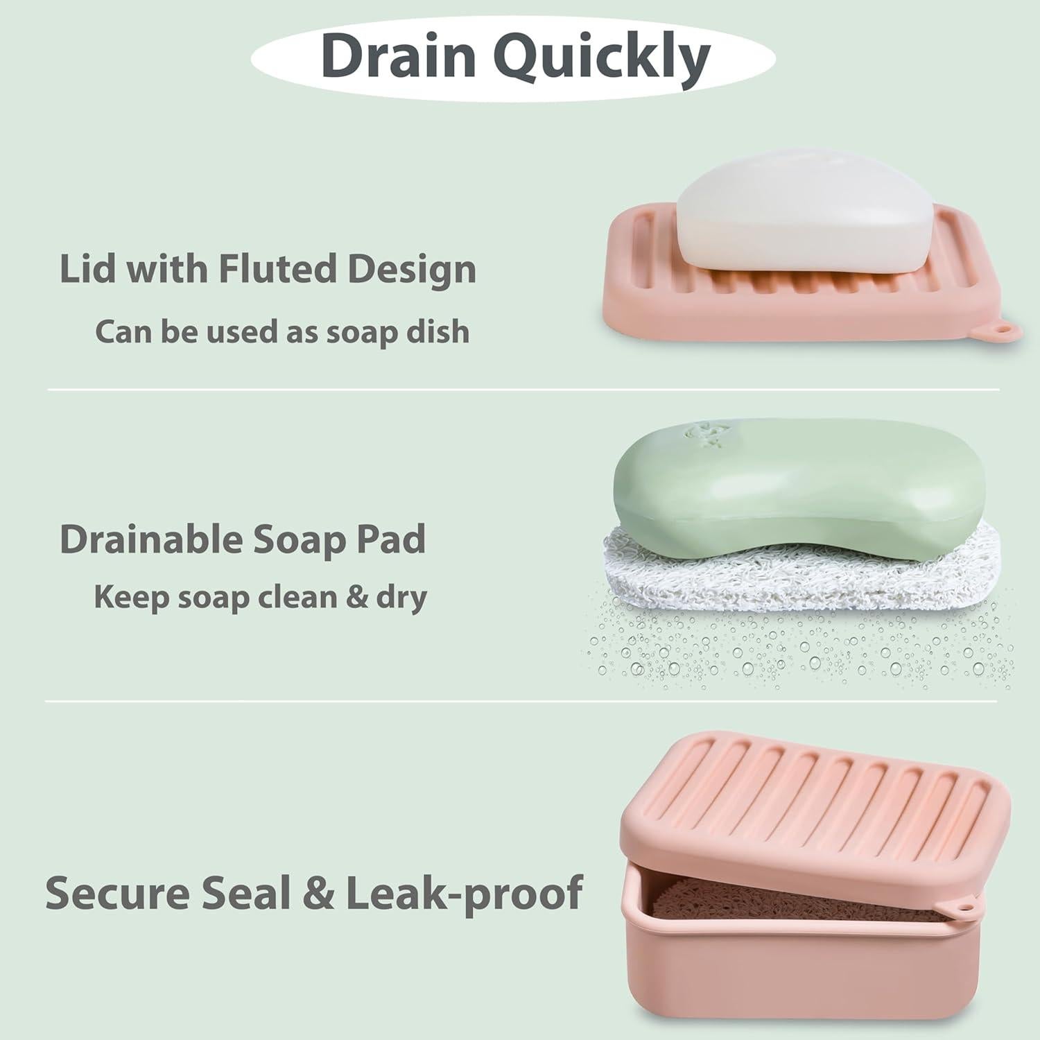 Estuche de Jabón de Viaje MtBoi Silicona Coral-Rojo 158g