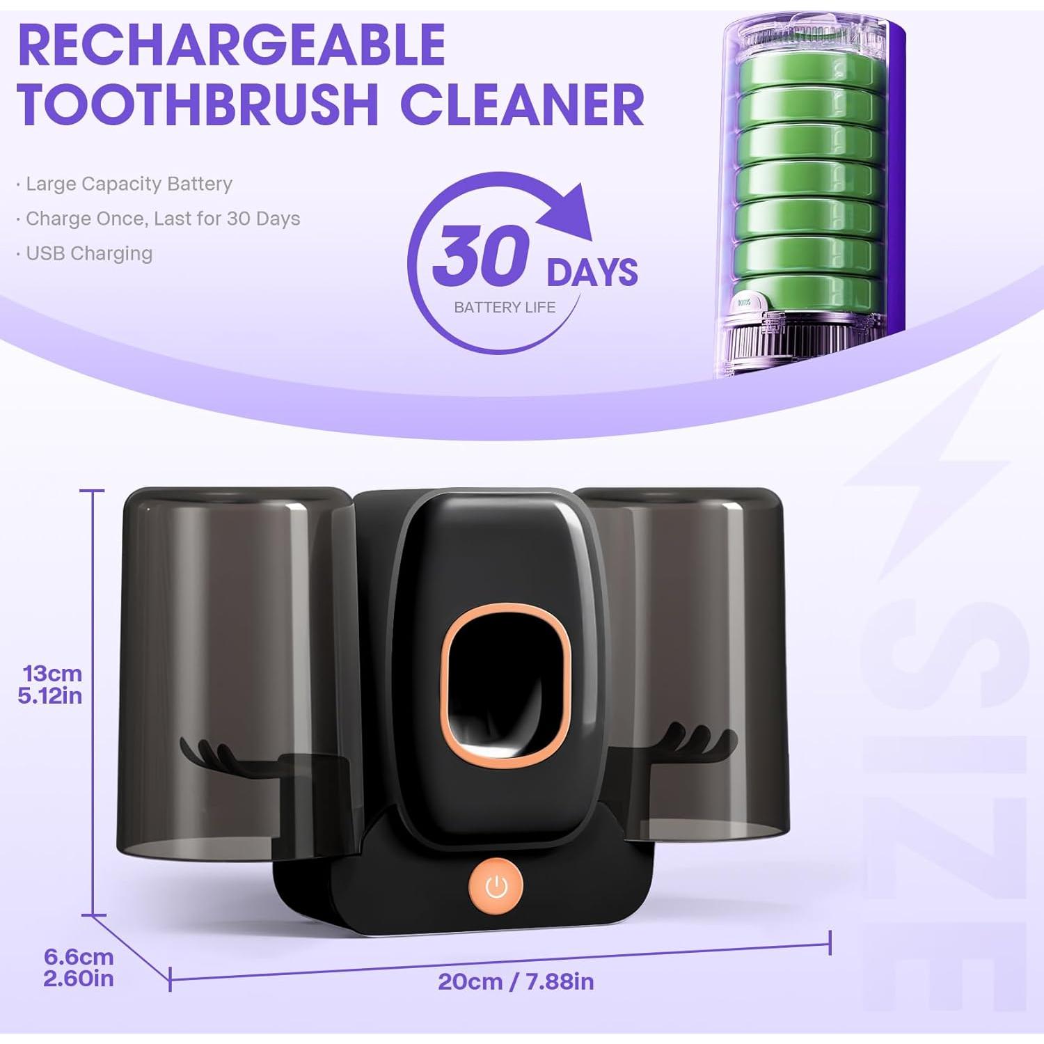 Soporte Limpiador de Cepillos de Dientes LXIANGN Negro 3 en 1