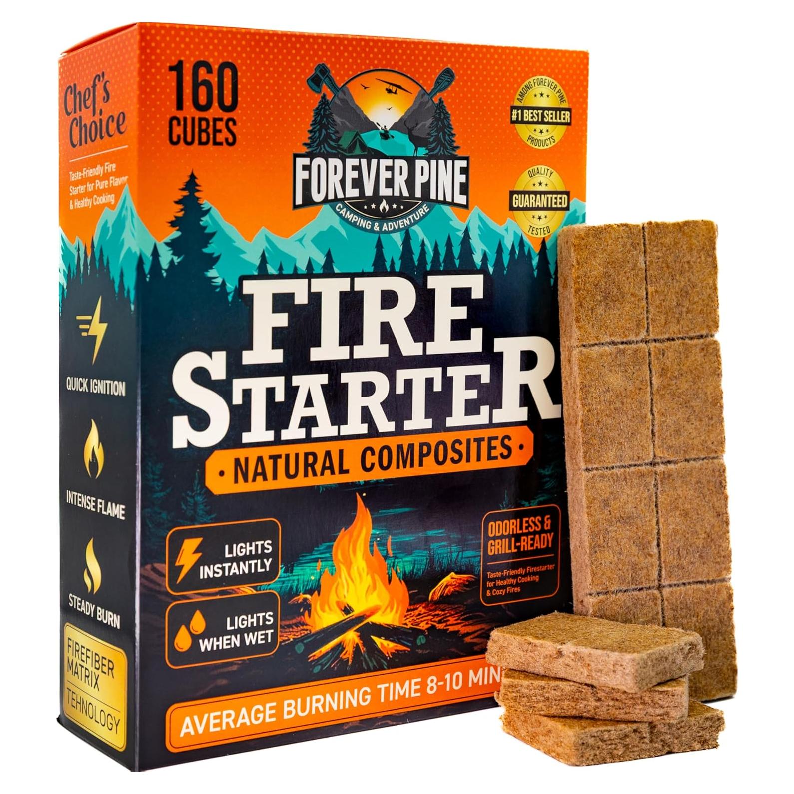 Cubos de Encendido de Fuego Naturales Forever Pine 160 pcs