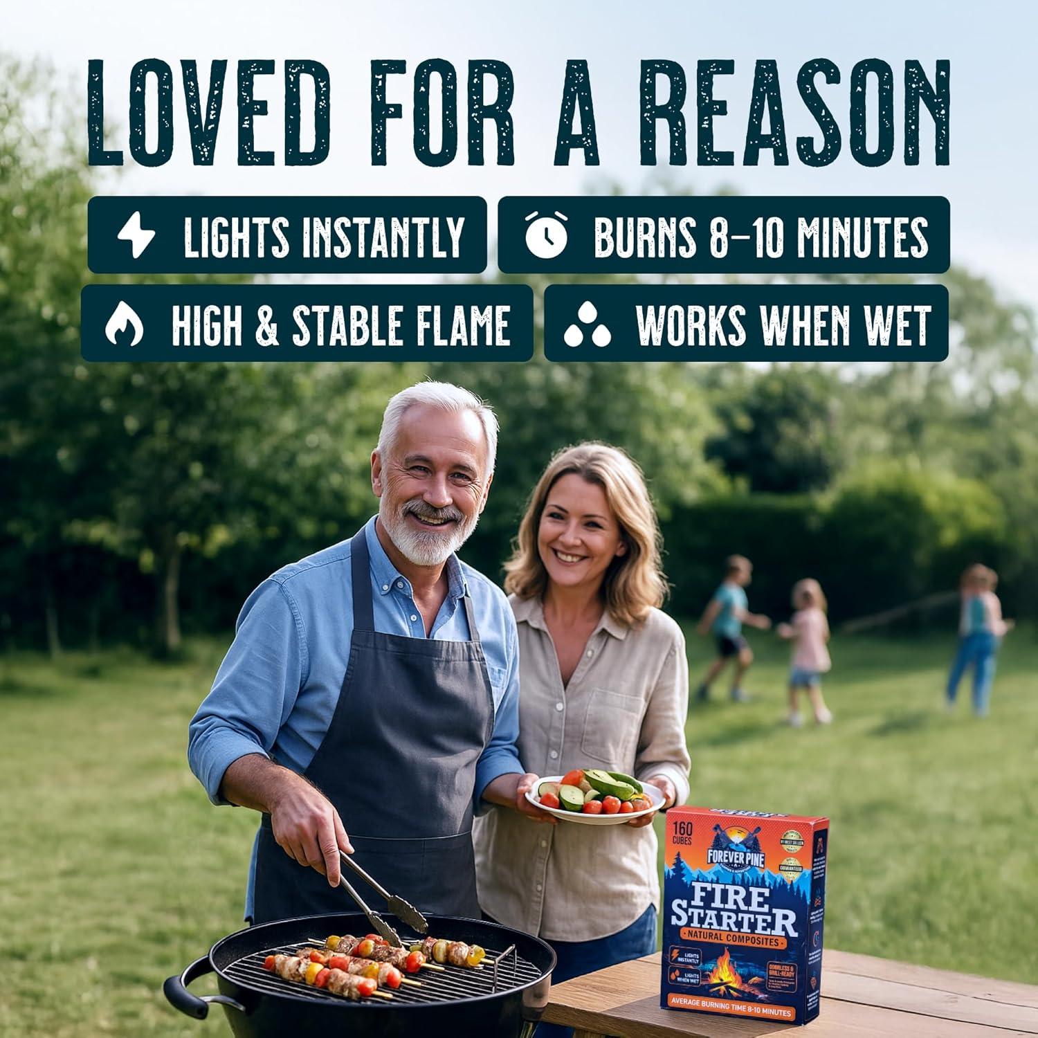 Cubos de Encendido de Fuego 160 pcs Forever Pine - Naturales y Ecológicos