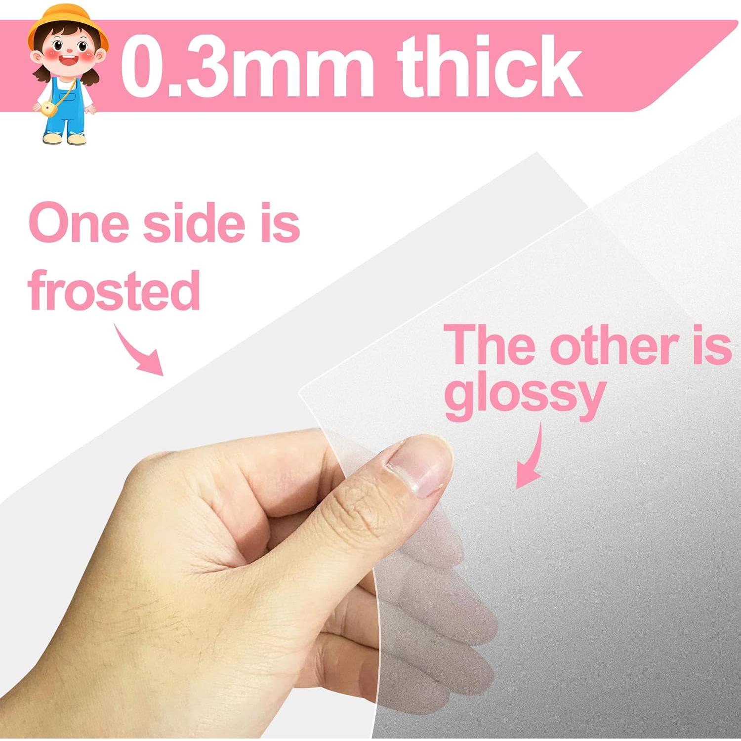 Hewolly 24 Hojas de Plástico Retráctil A6 para Manualidades