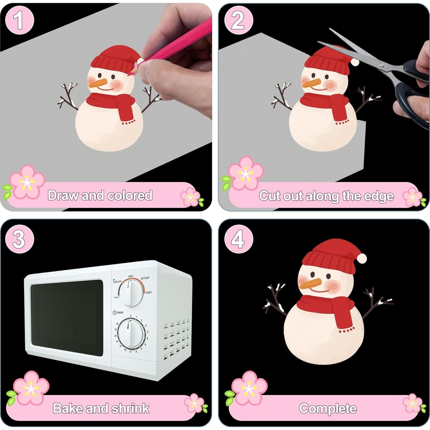 Hewolly 24 Hojas de Plástico Retráctil A6 para Manualidades