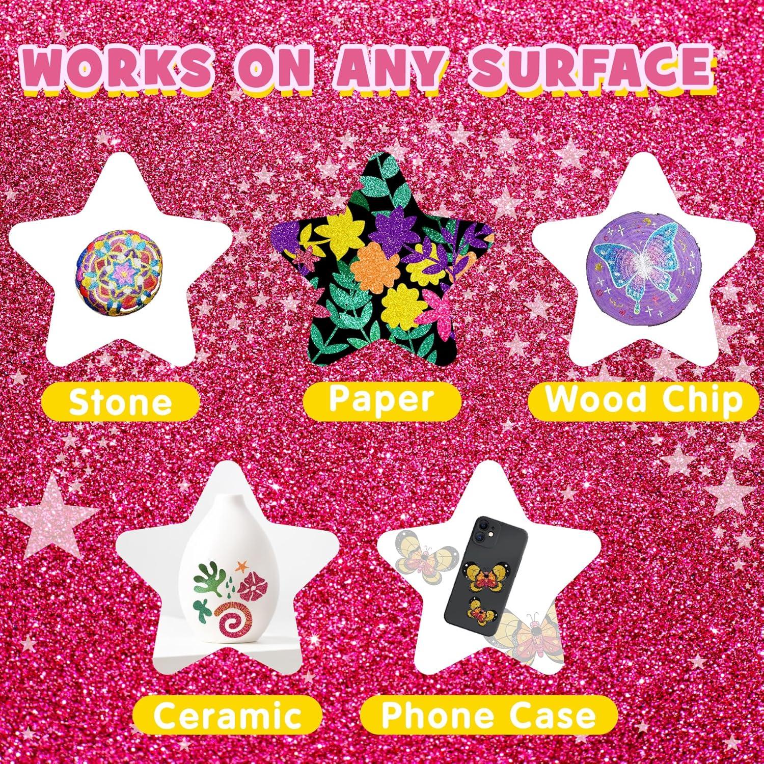 12 Marcadores Brillantes de Glitter Pagather 0.7mm Punta Fina