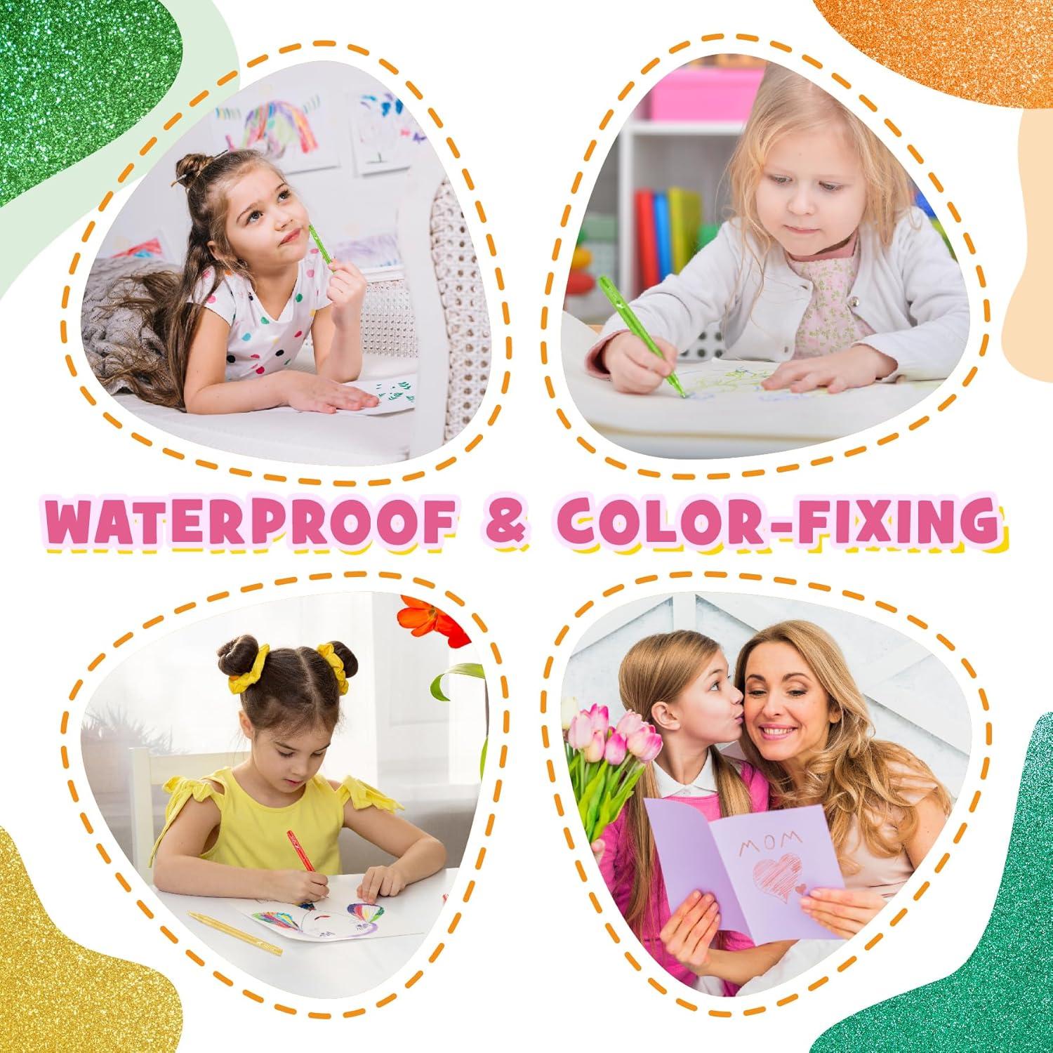 12 Marcadores Brillantes de Glitter Pagather 0.7mm Punta Fina