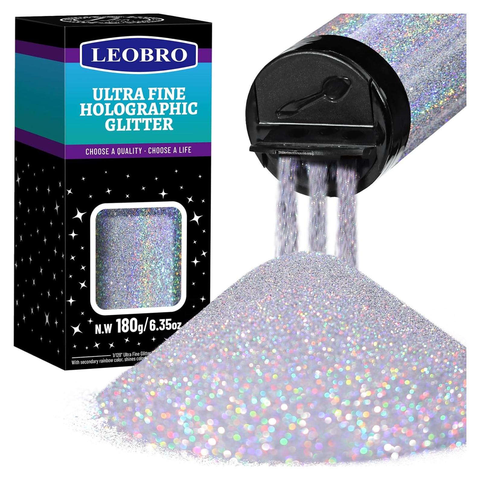 Brillo Fino Holográfico LEOBRO 180g para Manualidades y Uñas