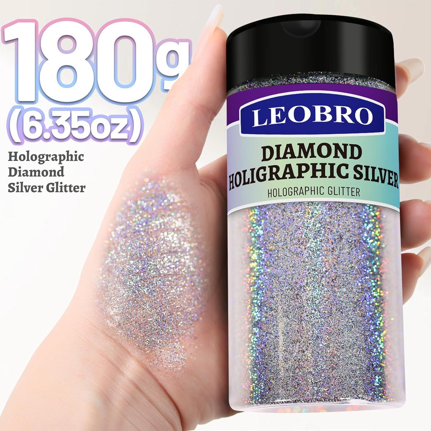 Brillo Fino Holográfico LEOBRO 180g para Manualidades y Uñas