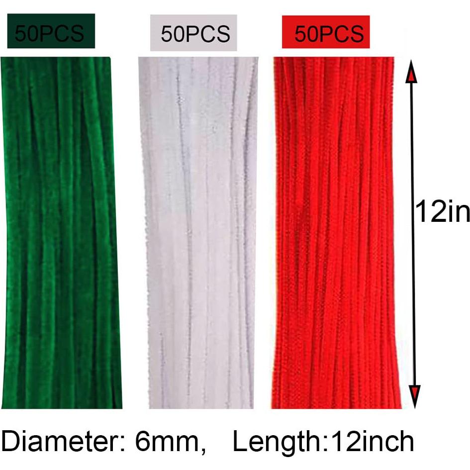 Juego de Limpiapipas de Navidad 150 Pcs Tppyony 30 cm