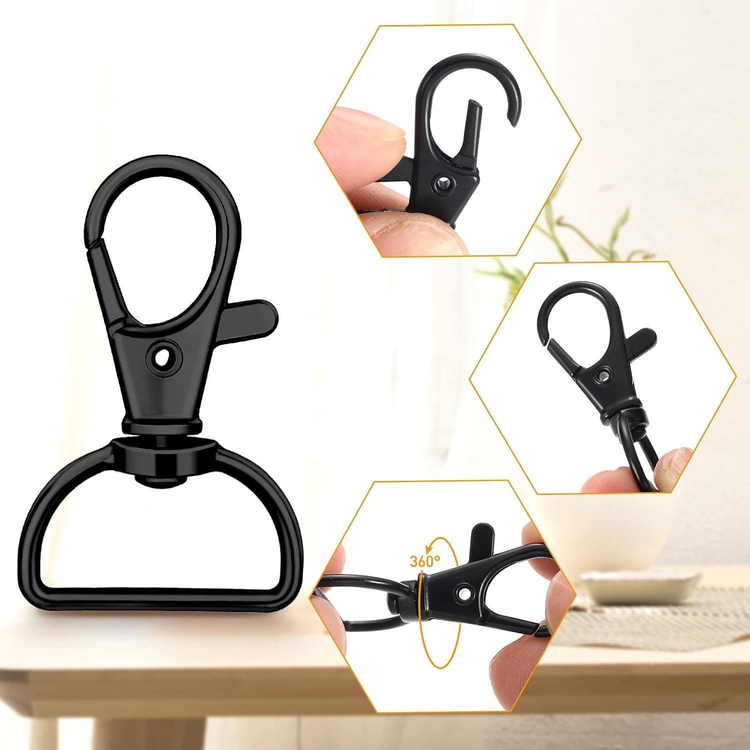 Ganchos Giratorios de Metal Hotop 35 Piezas 25 mm Negro