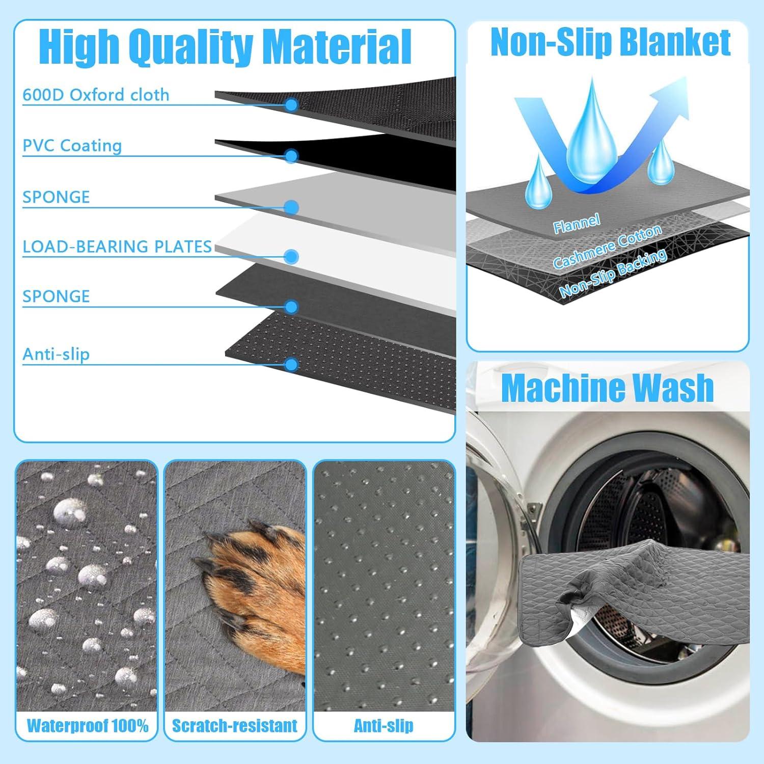 Asiento de Coche para Perros XUYEDOGLSH GZD2-BK Antideslizante