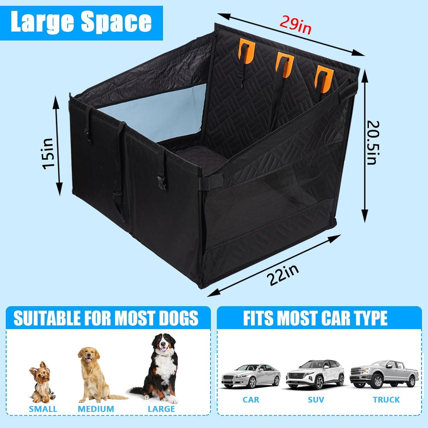 Asiento de Coche para Perros XUYEDOGLSH GZD2-BK Antideslizante