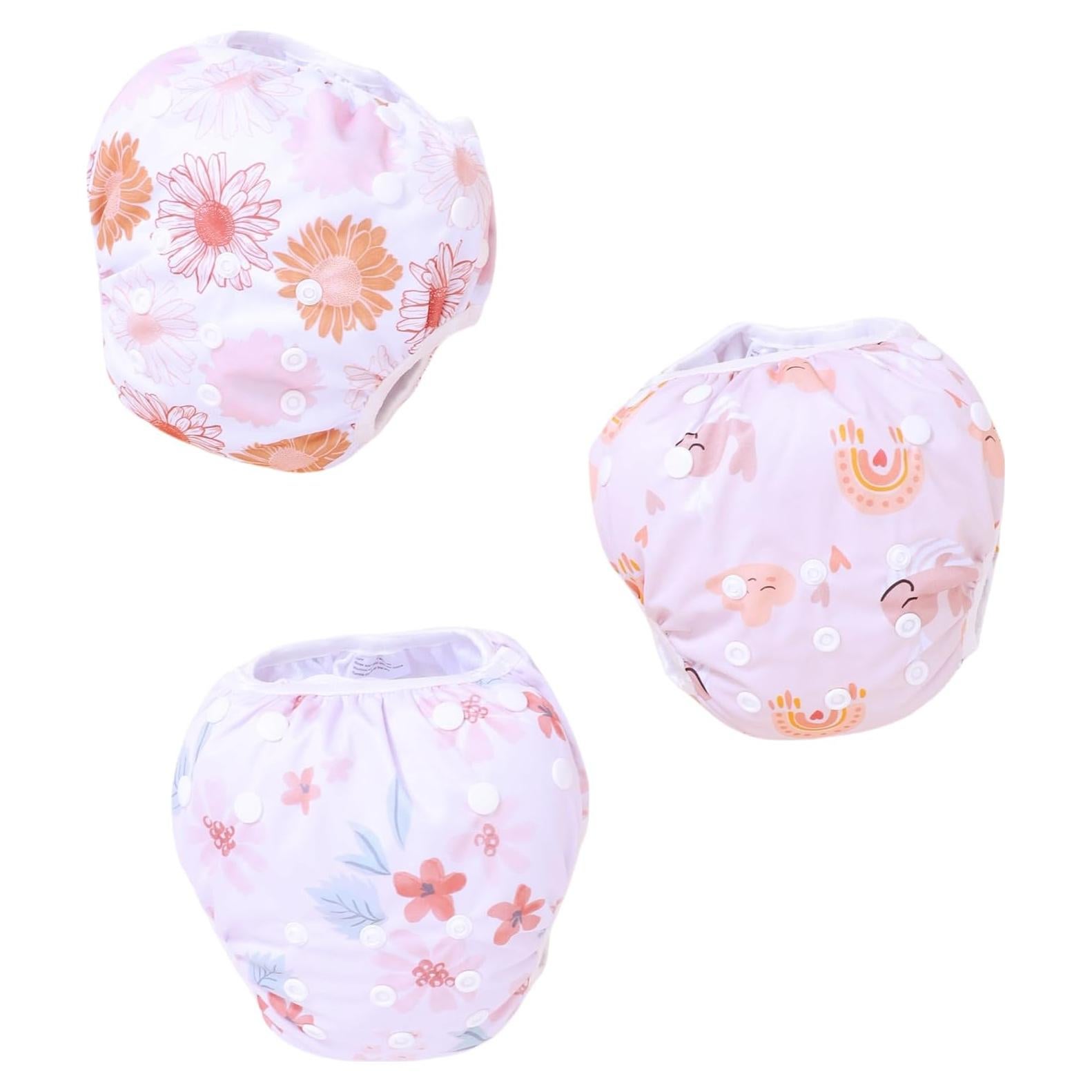 Paquete de 3 Pañales de Natación Reutilizables Bebé 0-3 Años