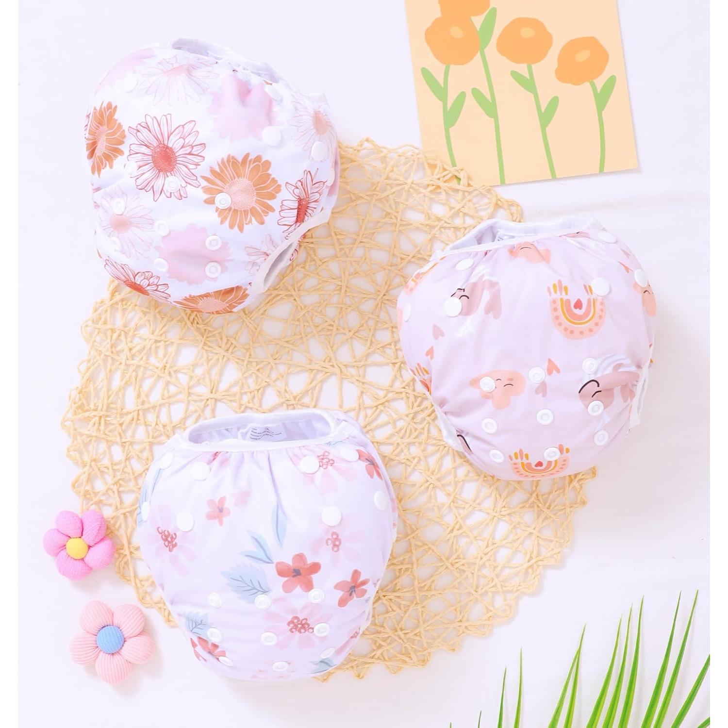 Paquete de 3 Pañales de Natación Reutilizables Bebé 0-3 Años
