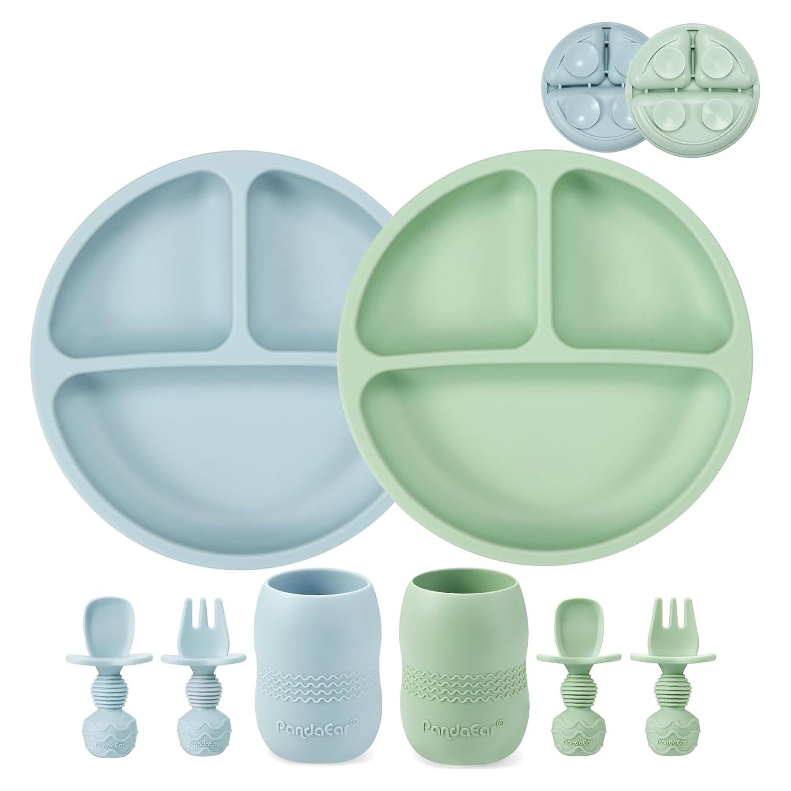 Conjunto de Alimentación de Silicona PandaEar 8 Piezas Bebés