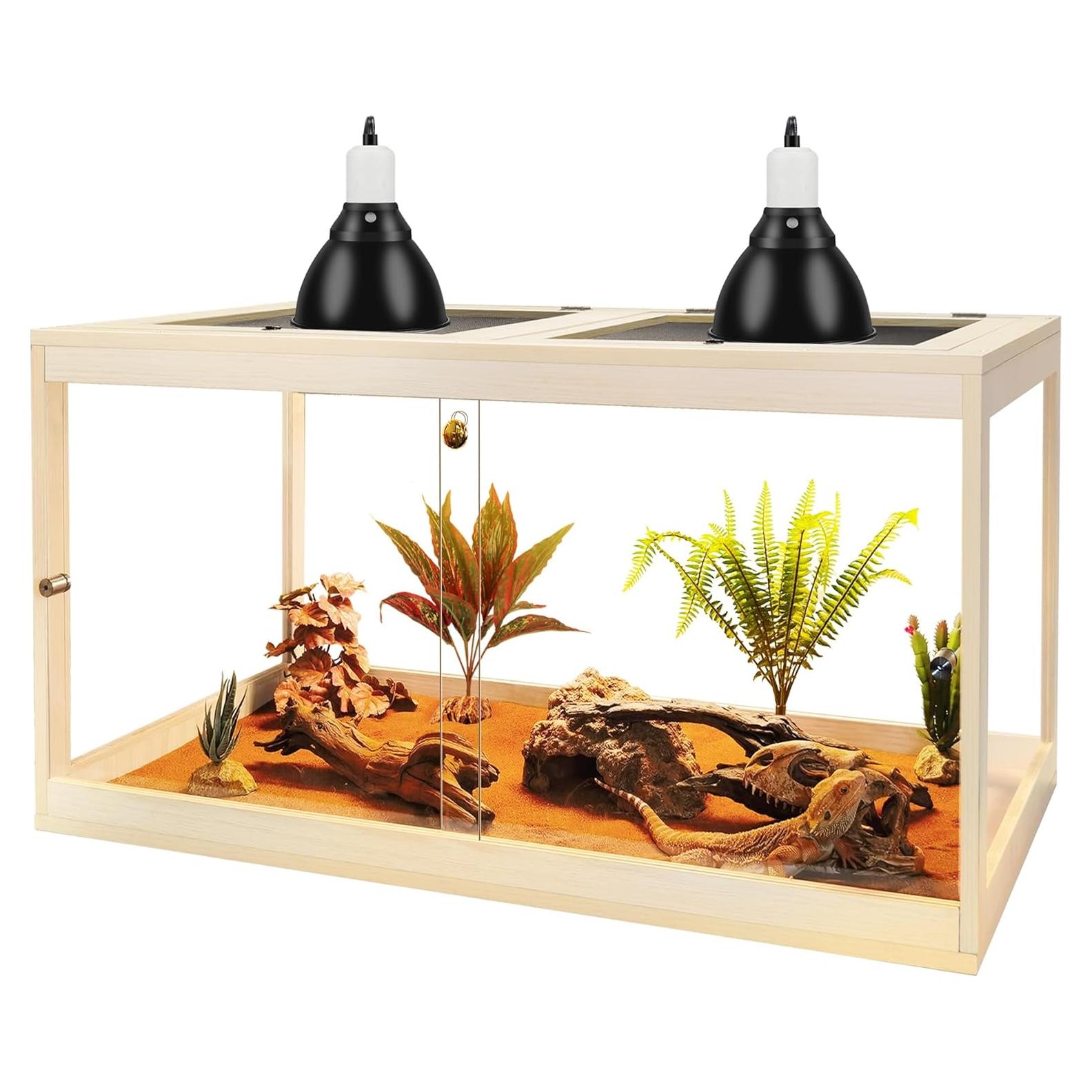 Terrario para reptiles Prolee 102L Roble 61cm con malla