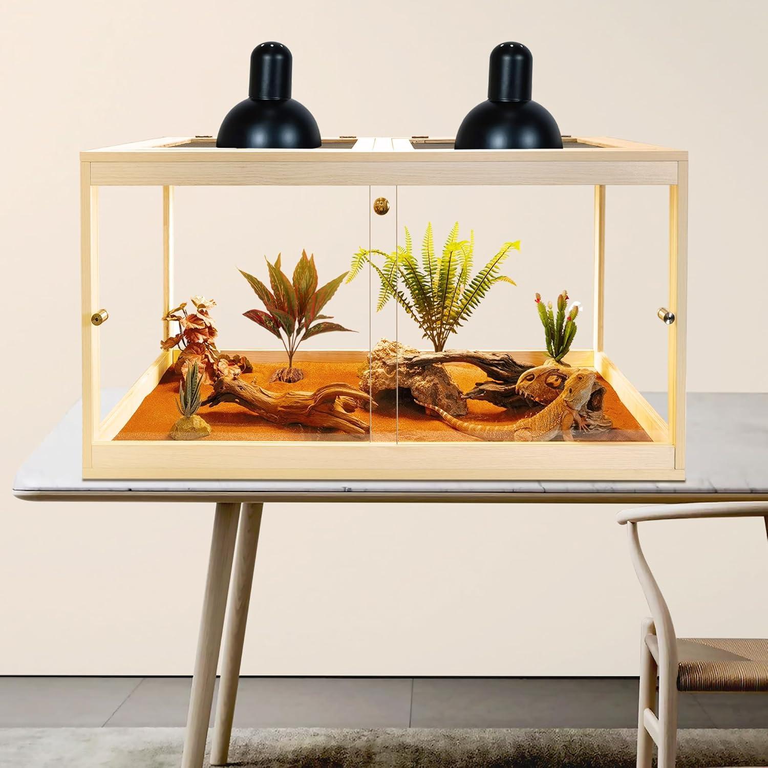 Terrario para reptiles Prolee 102L Roble 61cm con malla