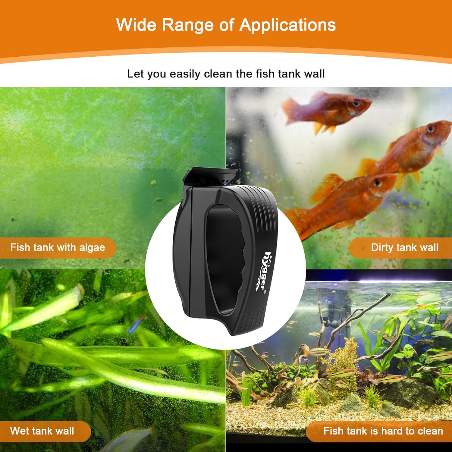 Limpiador de Cristales Magnético hygger S para Acuarios 0.25-0.51 cm