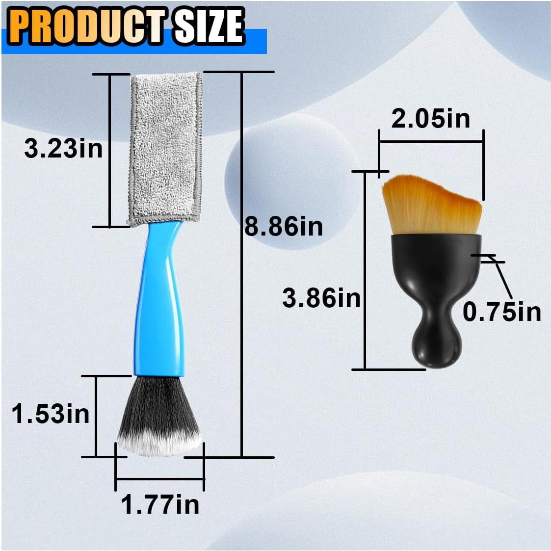 4 Cepillos de Limpieza para Interior de Coche SMILFUY - Cerdas Suaves