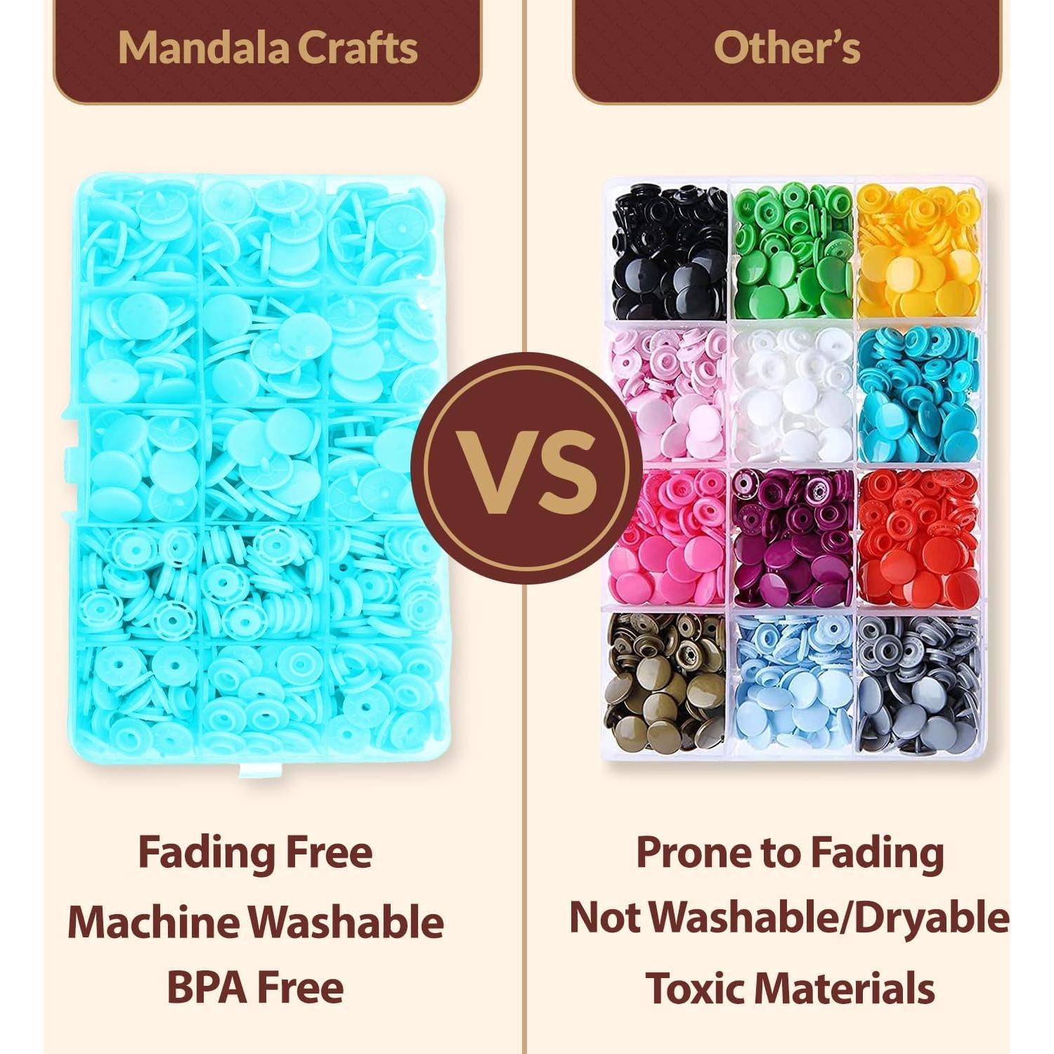 Kit de Botones a Presión Mandala Crafts T8 Aqua 14mm 100 Juegos