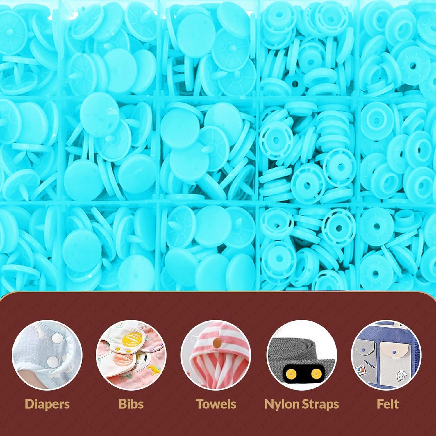 Kit de Botones a Presión Mandala Crafts T8 Aqua 14mm 100 Juegos