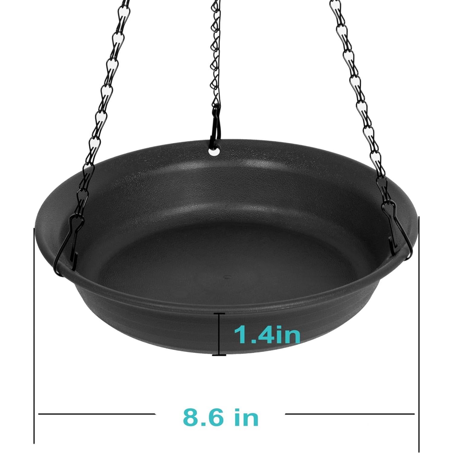 Bañera de Aves Colgante VUWEZ 20.32 cm Negro Plástico