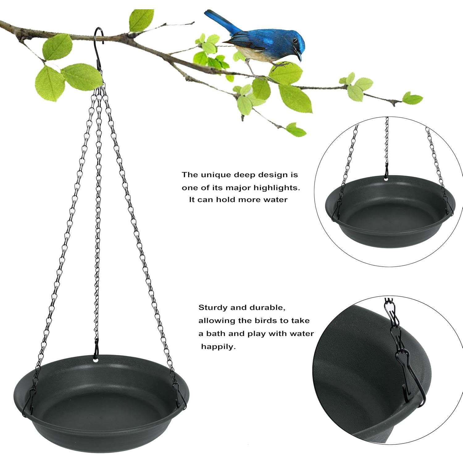 Bañera de Aves Colgante VUWEZ 20.32 cm Negro Plástico