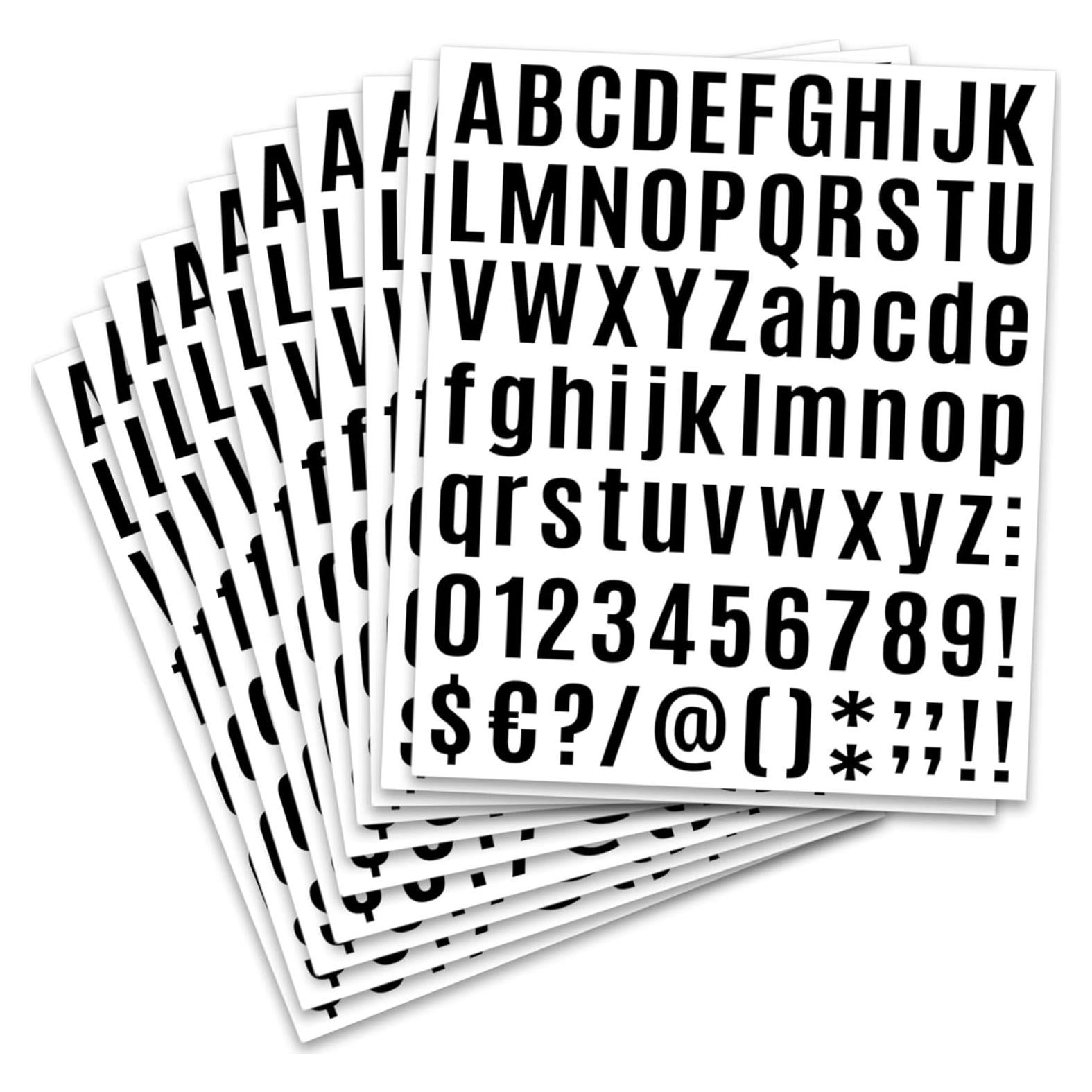 Calcomanías de Letras y Números Vinilo Debinolo 810 Piezas 25.4 mm