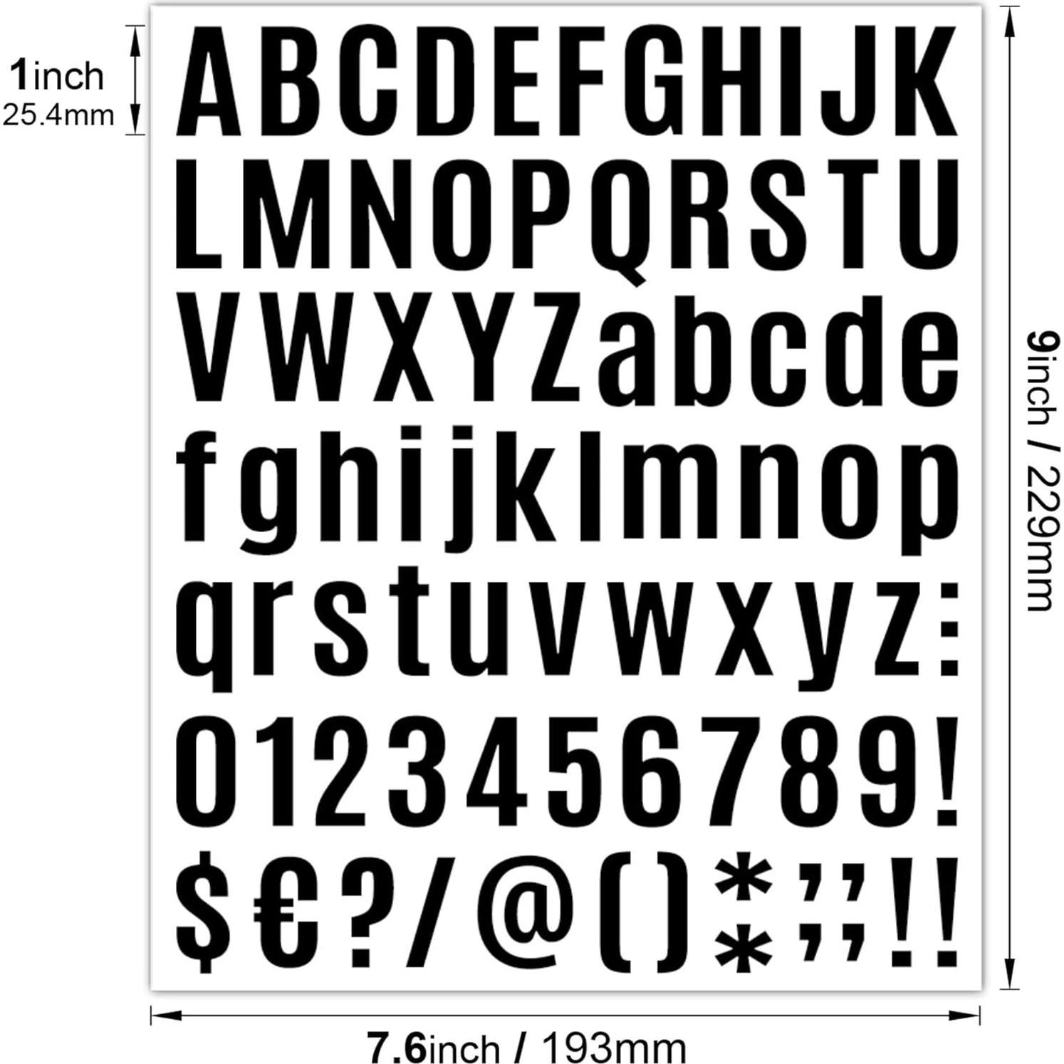 Calcomanías de Letras y Números Vinilo Debinolo 810 Piezas 25.4 mm