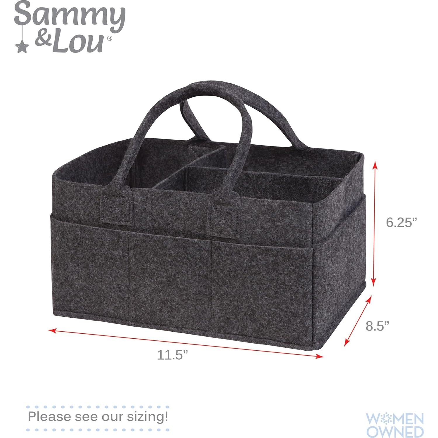 Organizador de Pañales Sammy & Lou - Caddy Plegable Gris Carbón
