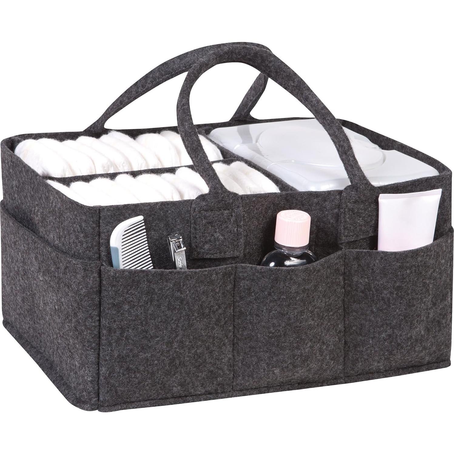 Organizador de Pañales Sammy & Lou - Caddy Plegable Gris Carbón