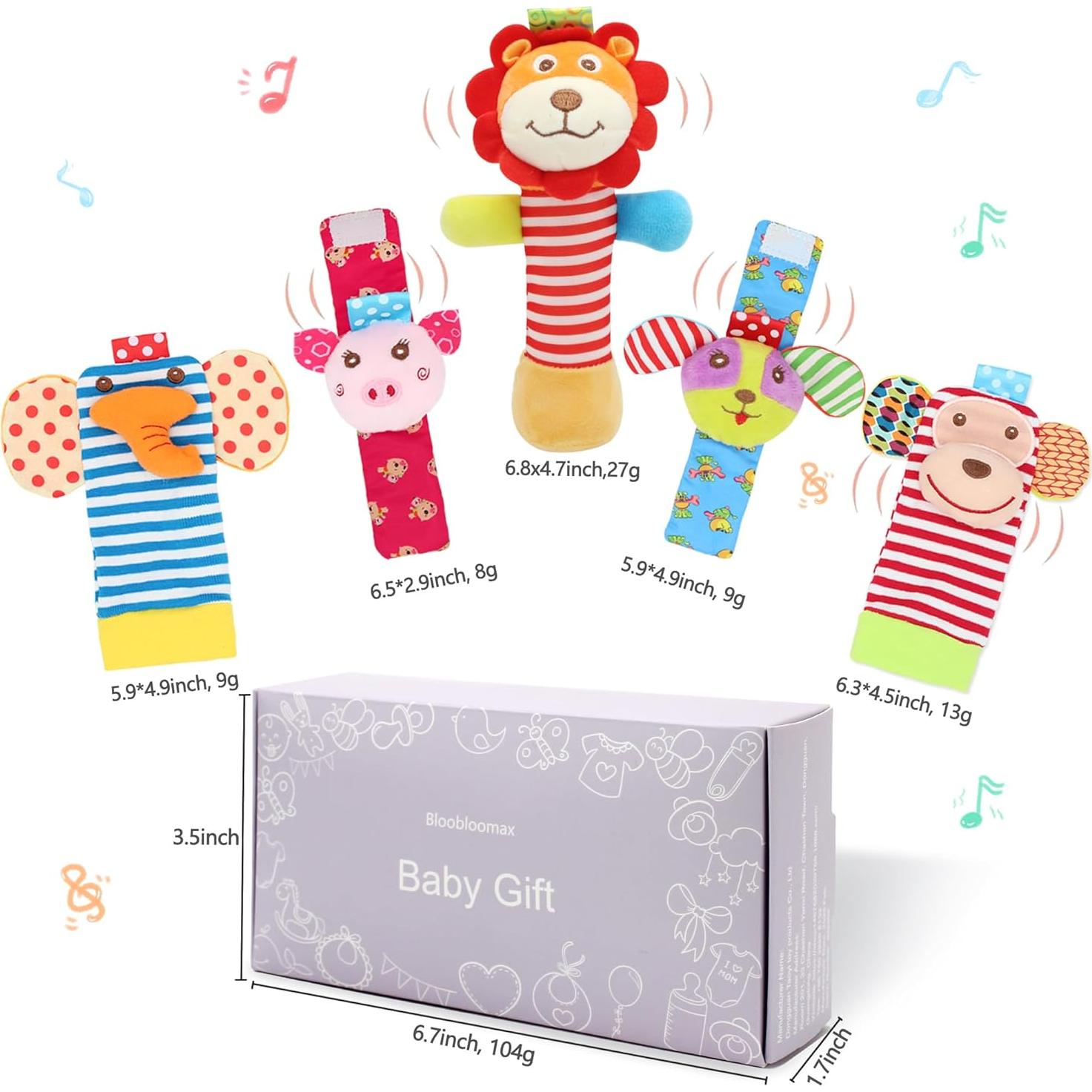 Set de Sonajeros de Muñeca y Calcetines BLOOBLOOMAX 5 Piezas