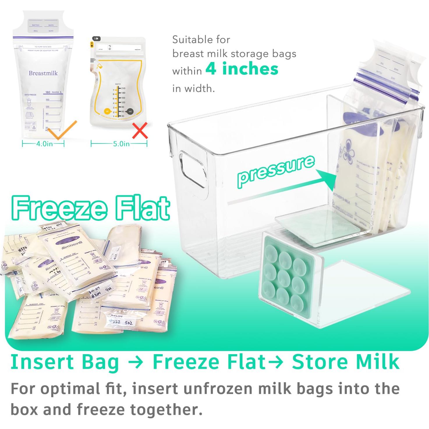 Contenedor de Almacenamiento de Leche Materna Ugotfeels Verde - 12L, 2 Unidades