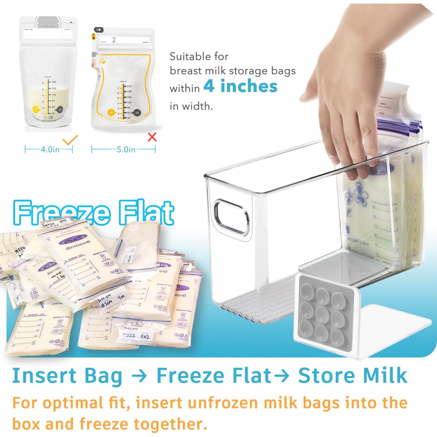 Contenedor de Almacenamiento de Leche Materna Gris - 2 Piezas con Divisores